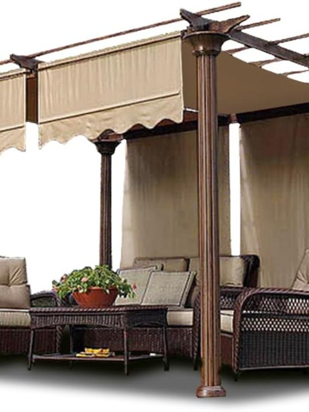 Yescom 2 Pcs 15.5x4 Ft Canopy Cover Replacement with Valance for Pergola